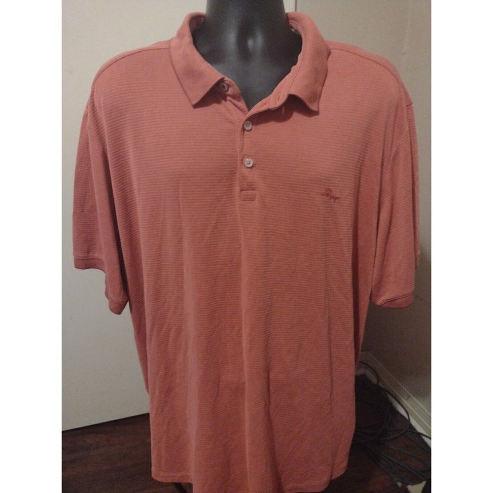 Tommy Bahama Island Zone Short Sleeve Polo Shirt Hot Pink 2XL Modal Polyester
